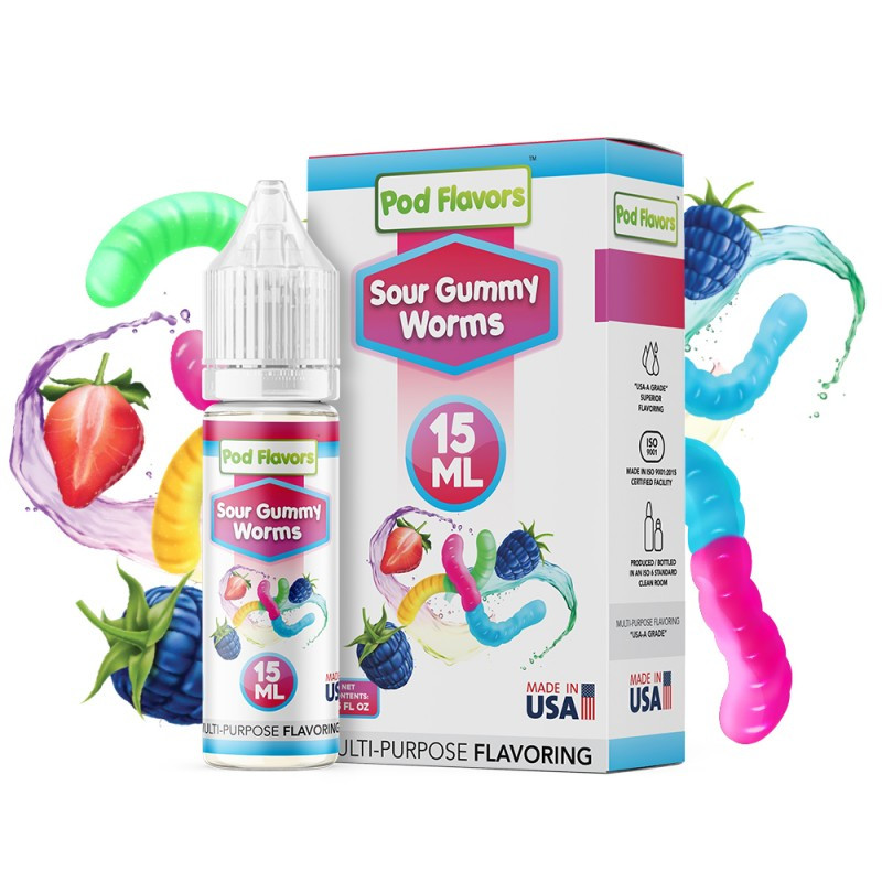 Pod Fill Flavor Sour Gummy Worms 15ml