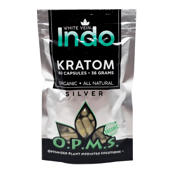 OPMS Silver White vein Indo 60 caps Kratom