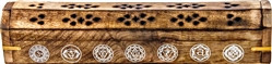 Light Brown Coffin Box w/ 7 Chakras