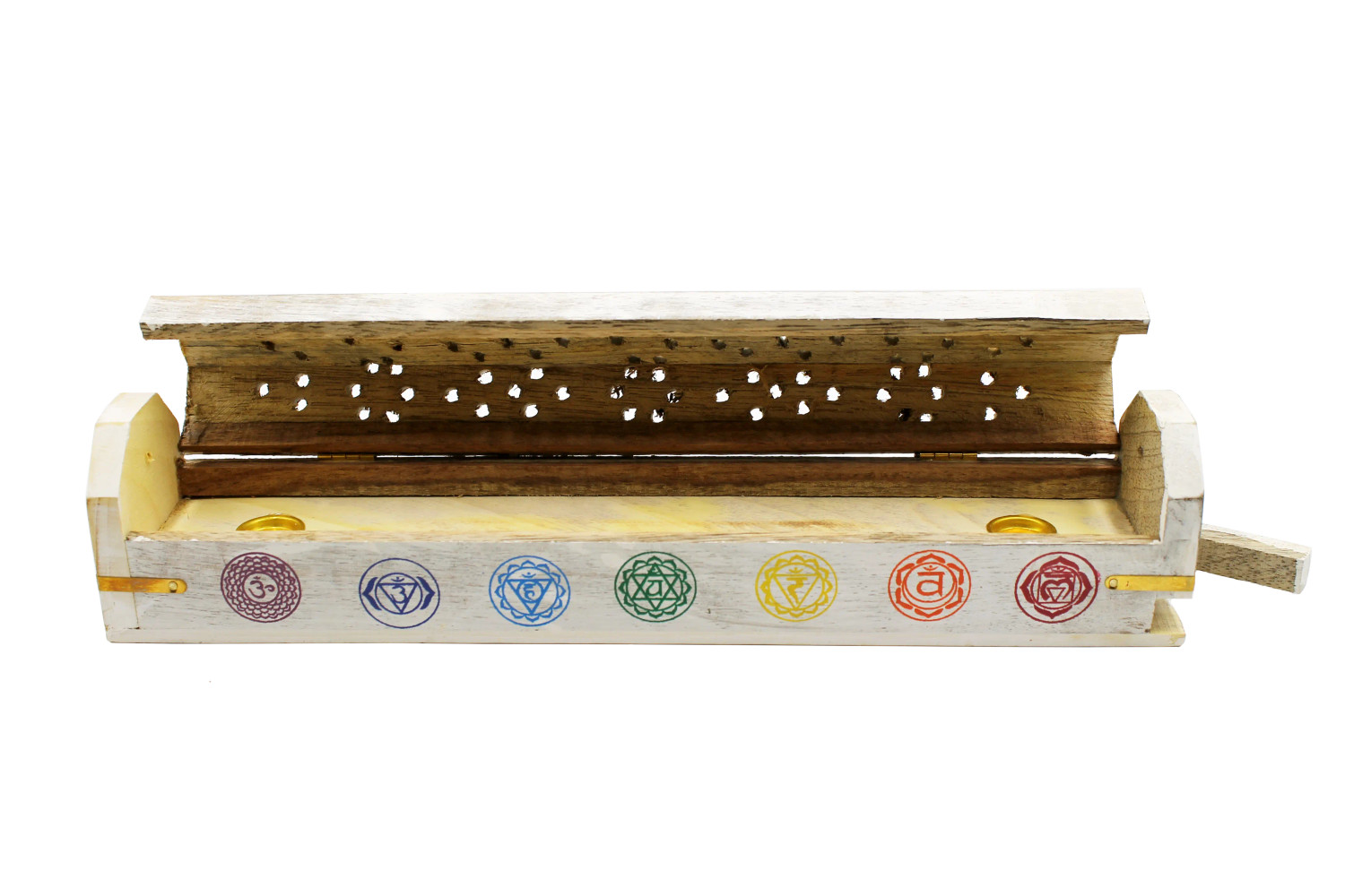 White Coffin Box w/ 7 Chakras
