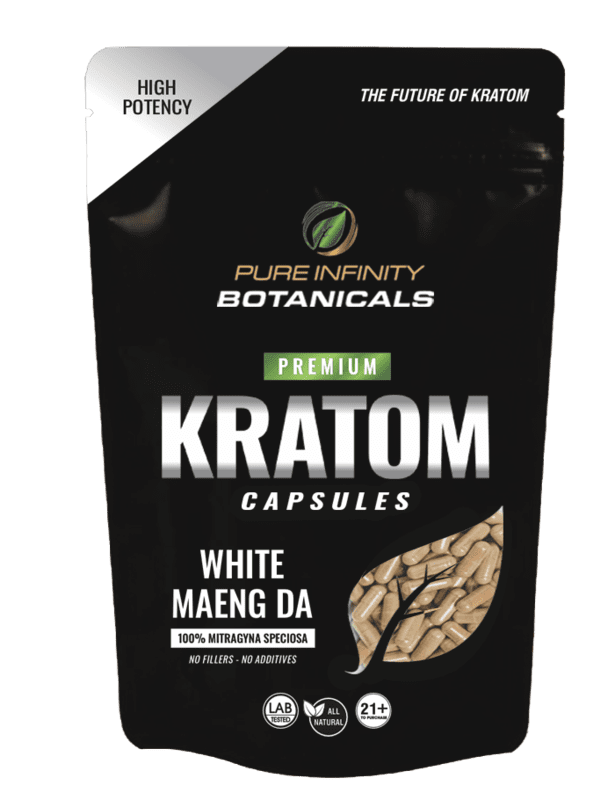 Pure Infinity Kratom Capsules White Maeng Da 50caps