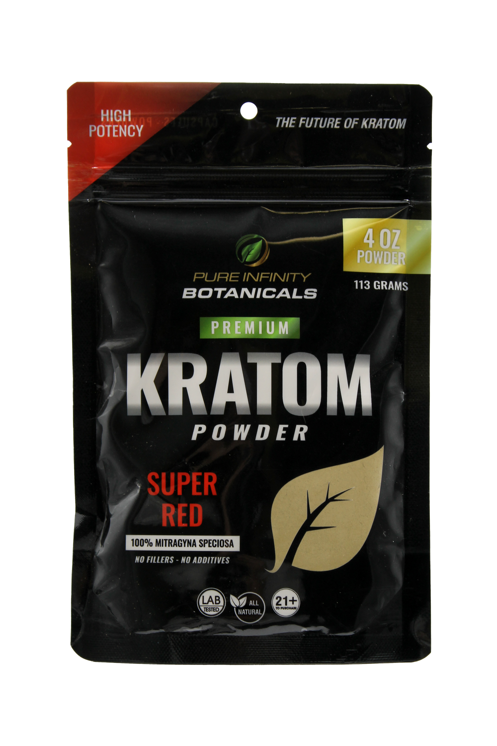 Pure Infinity Kratom Powder Super Red 4oz Bag