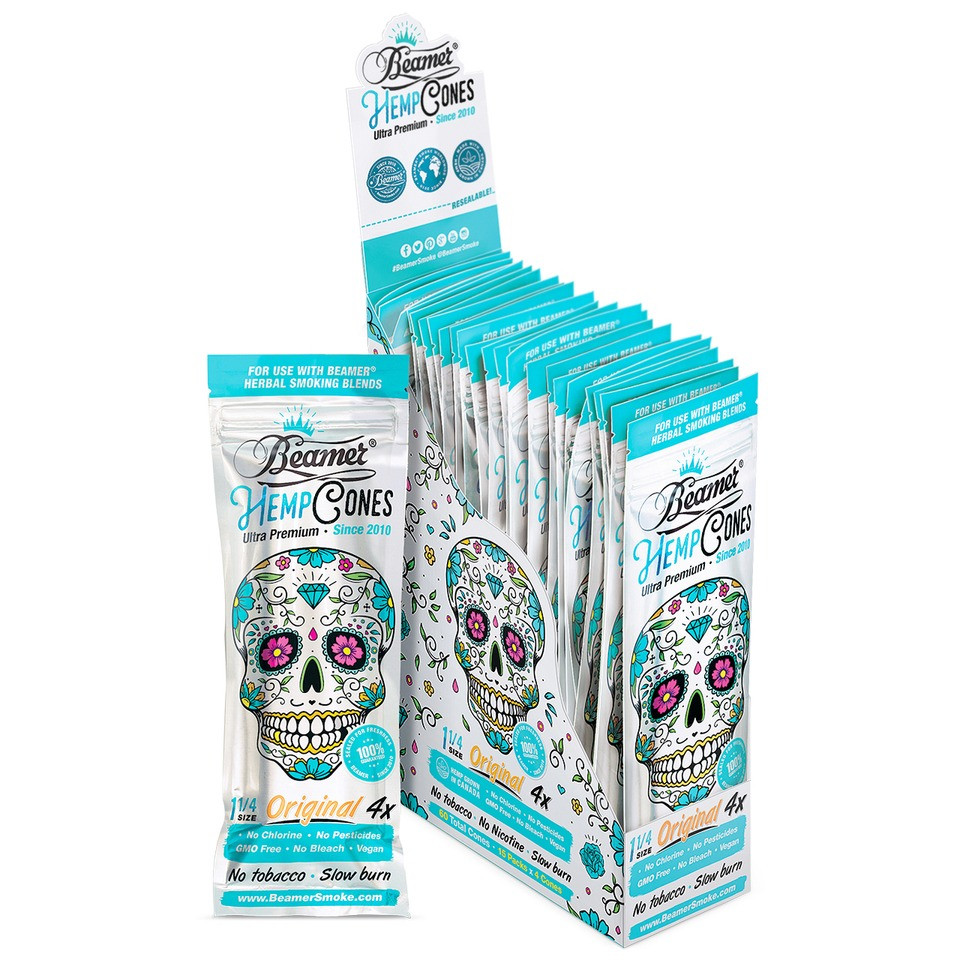 Beamer Vegan Hemp Cones- 1 1/4 4ct 15pk