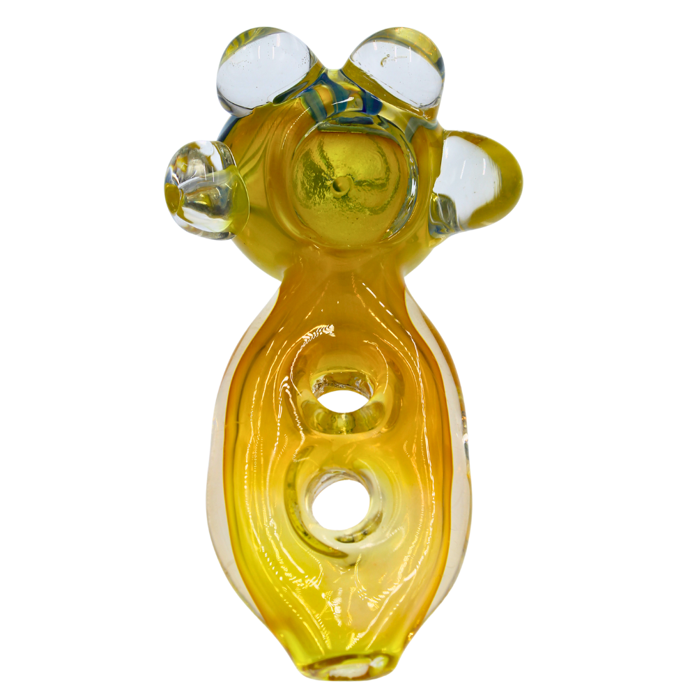 4" Silver Fumed Hand Pipe w/ doughnut mouthpiece