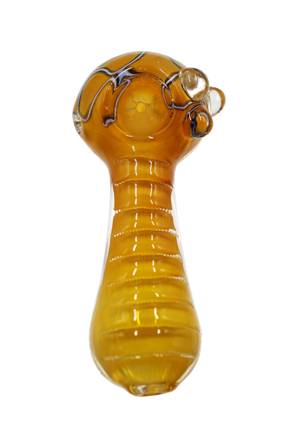 4" Gold Fumed Hand Pipe w/ Bead Decor