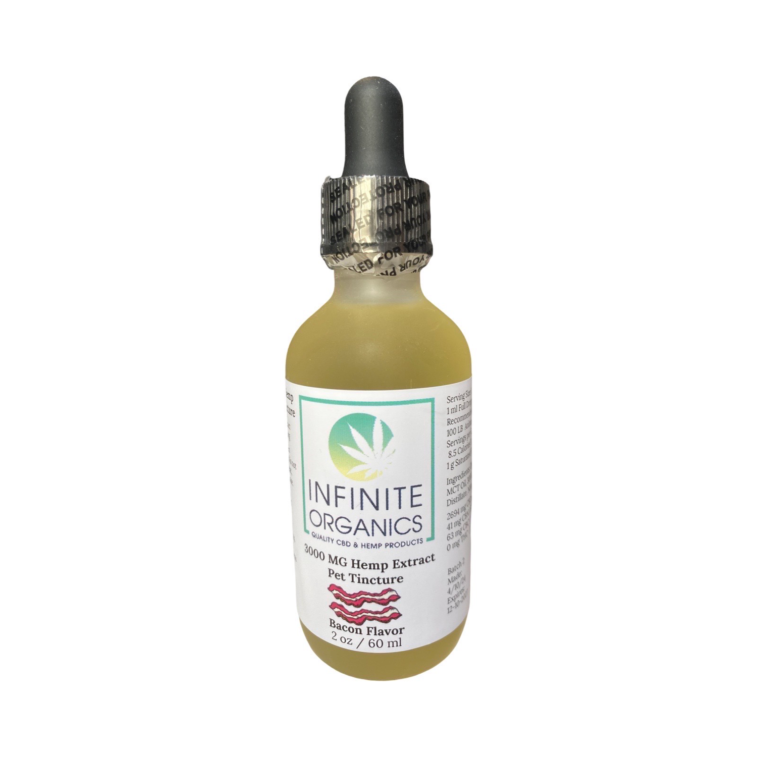 Infinite Organics - Pet Tincture 3000mg - Bacon Flavor