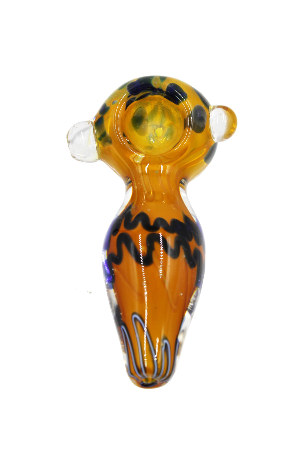 4" Gold Fumed Blue Color Rod Hand Pipe