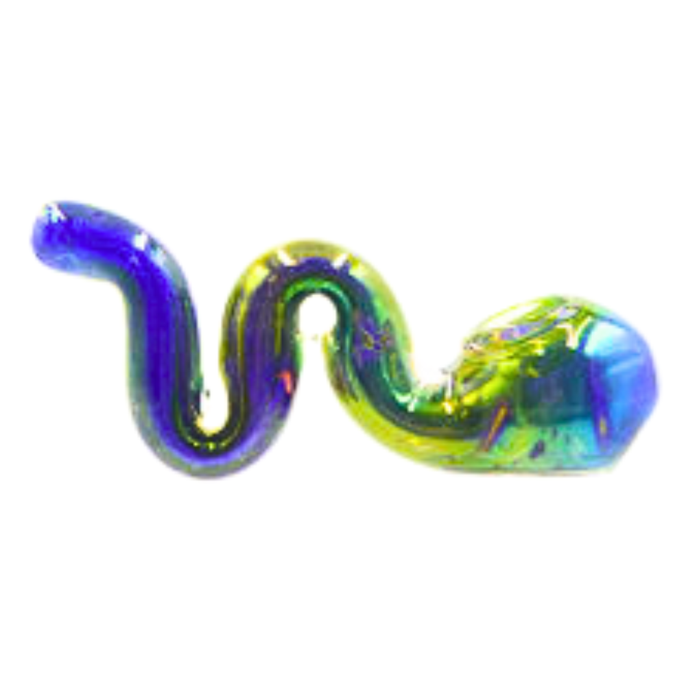 7" Green Electro Plated Self Stand Hand Pipe