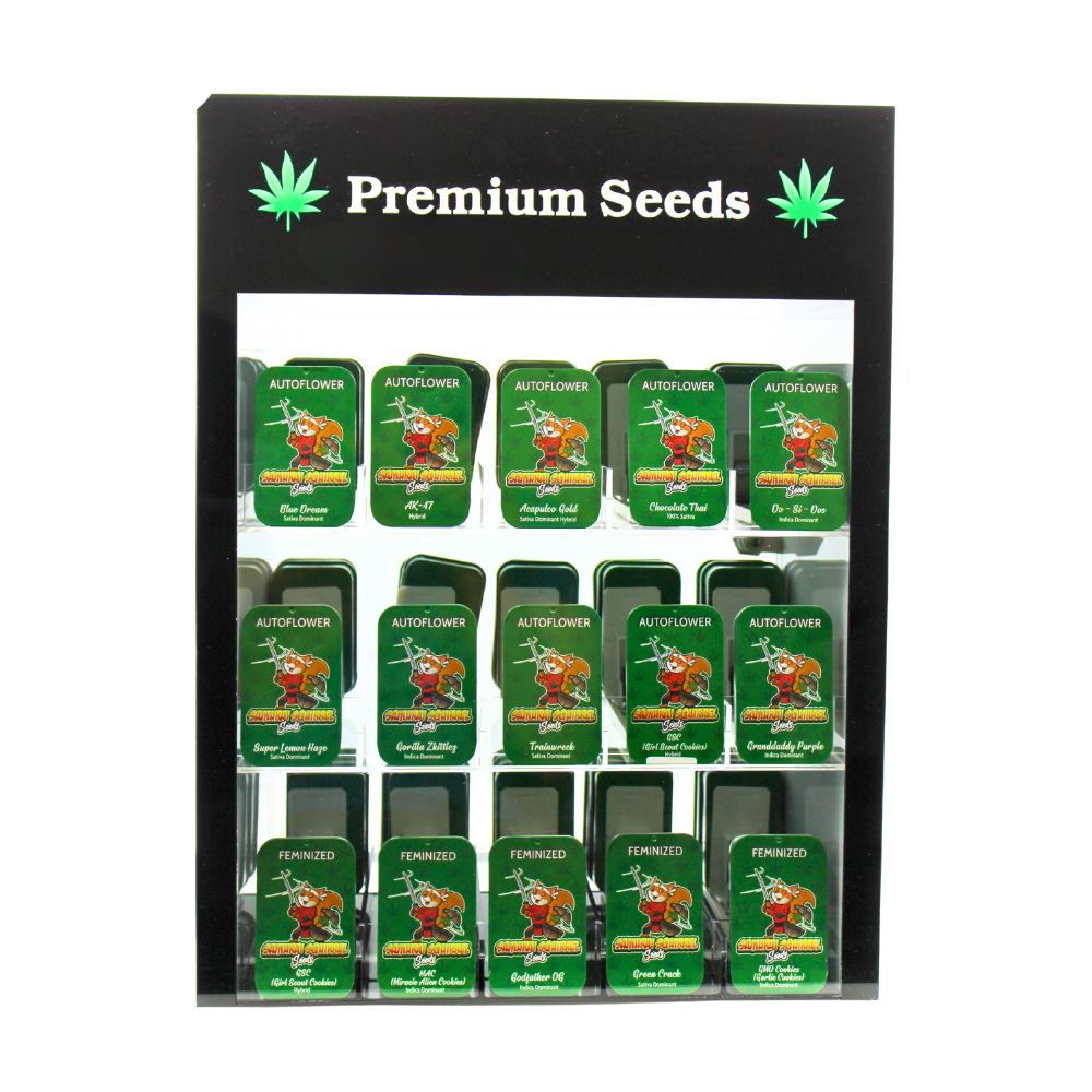Premium Seeds 3- Tier Display Bundle - 3 Tins Per Strain 45pack
