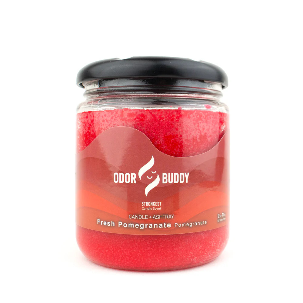 Odor Buddy Fresh Pomegranate Candle + Ashtray