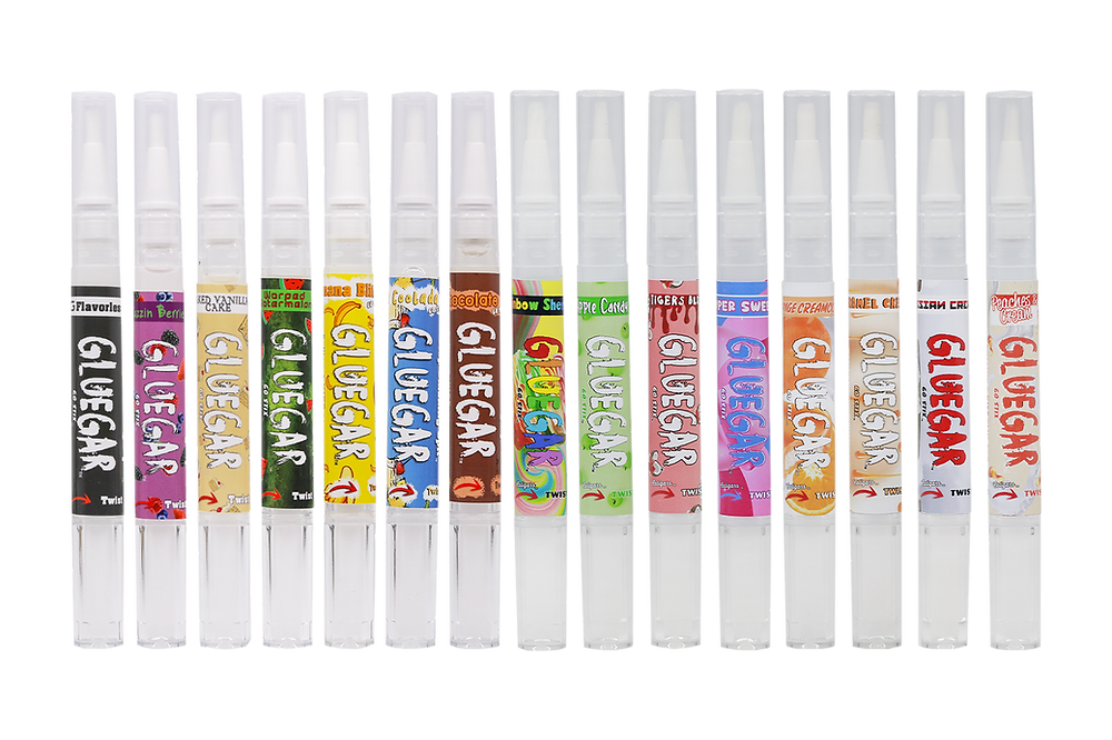 GlueGar:3ml Brush Tip Pens- Jug- "Mixed Flavors" - 28 Pens Per Jug