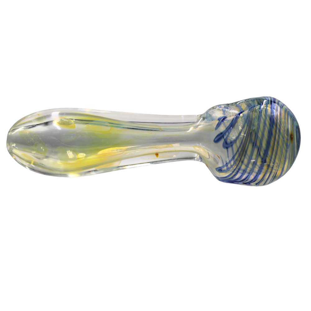 4.5" Frit head clear body hand pipe