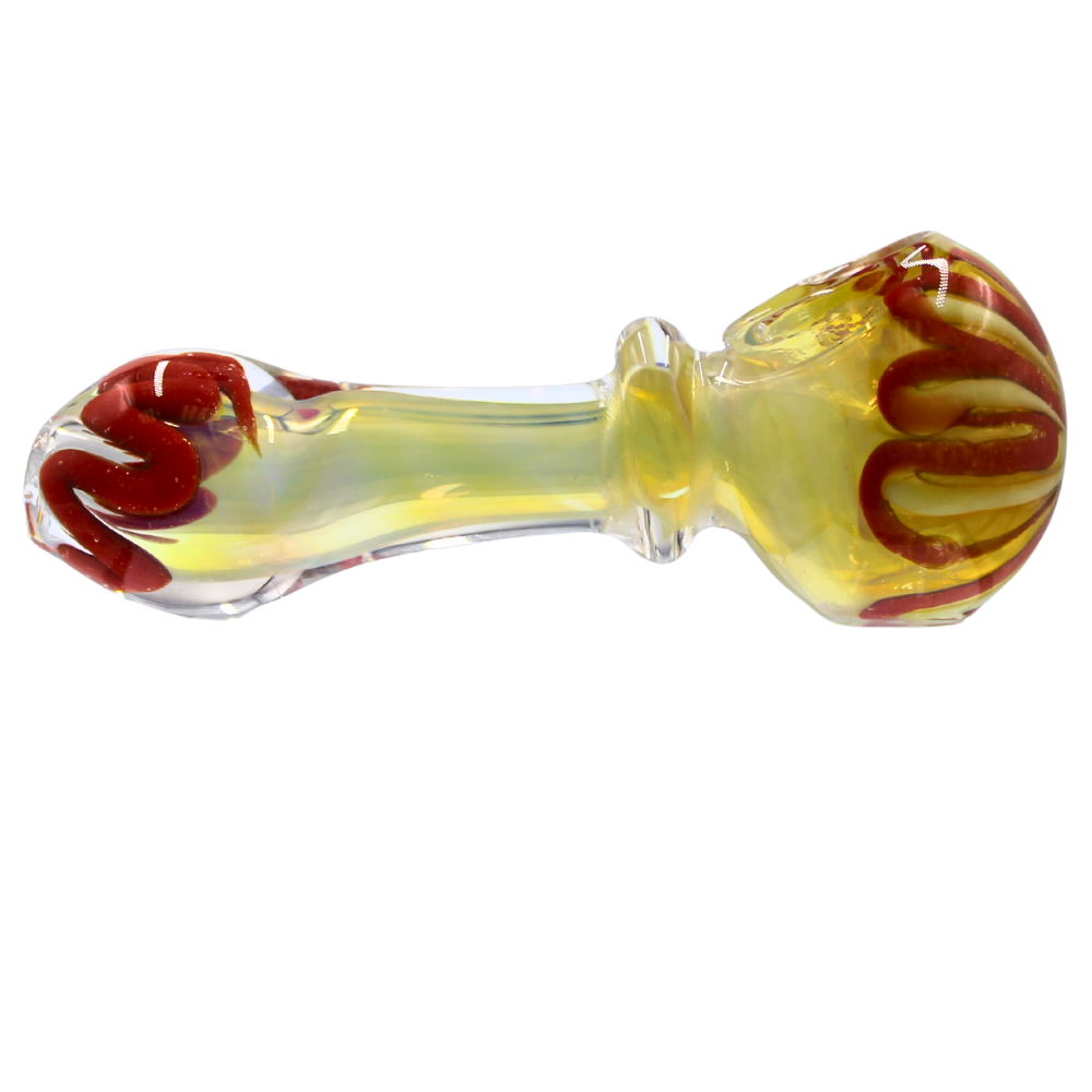 3" Silver fumed Color Rod Hand Pipe w/ Ring Decoration 2pk