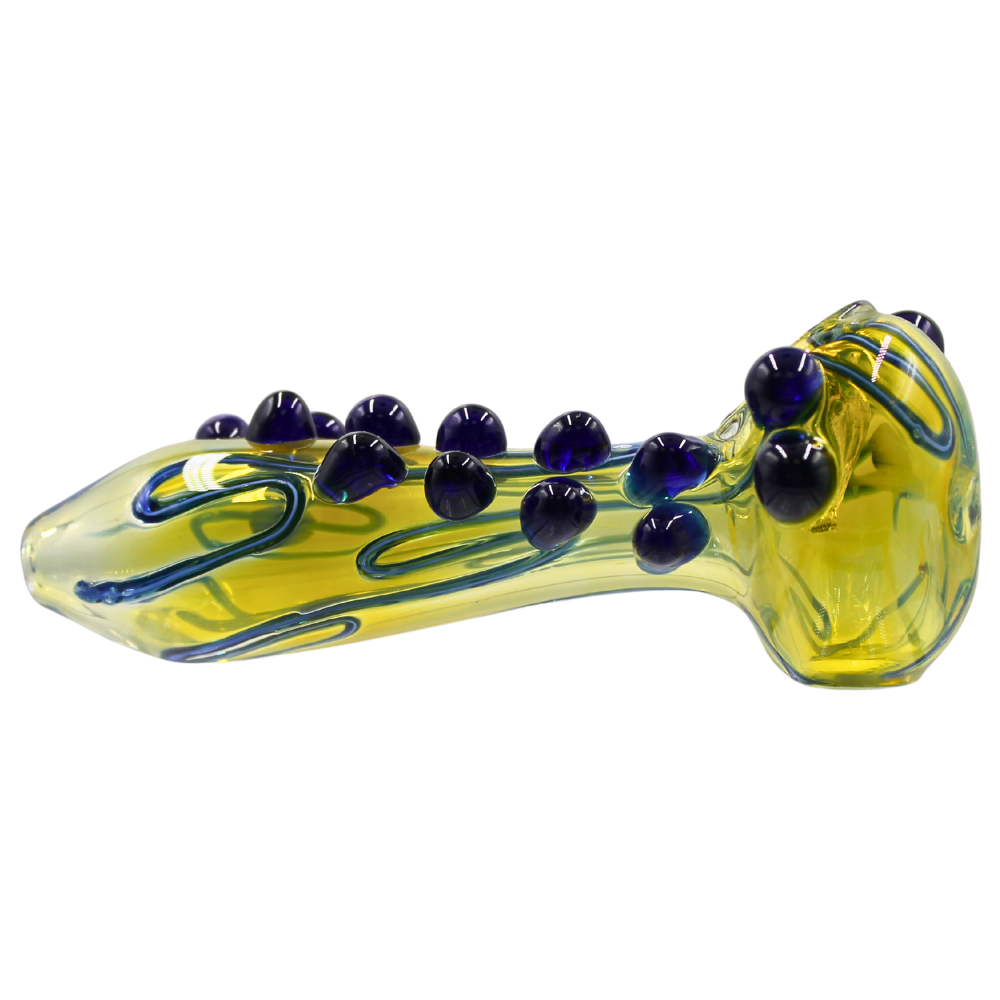 5" Silver Fumed Bead Decoration Hand Pipe