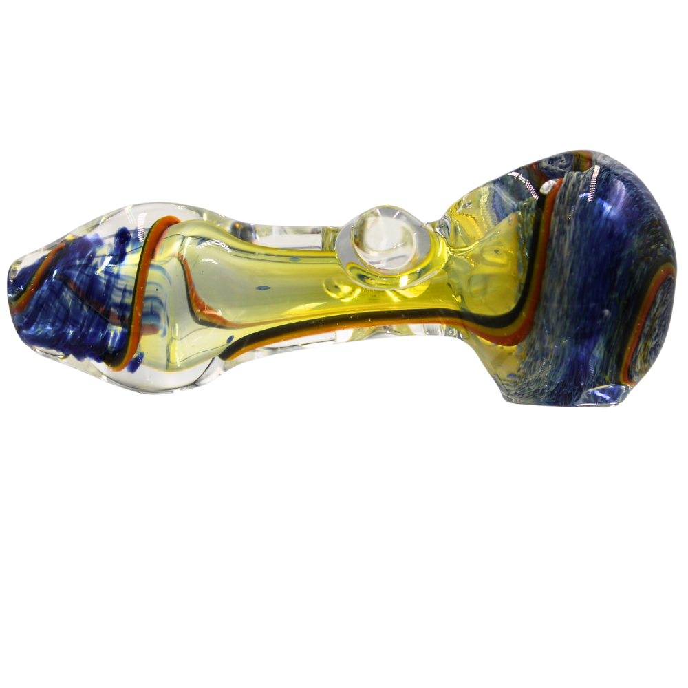 4" Two Tone Frit and Clear Hand Pipe