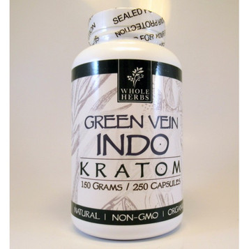 KR-WHC-303 Whole Herbs Kratom - Green vein Indo 150g, 250 count bottle
