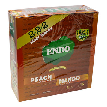 RP-1208PM Peach Mango ENDO Hemp Wraps Triple Double 15ct Display