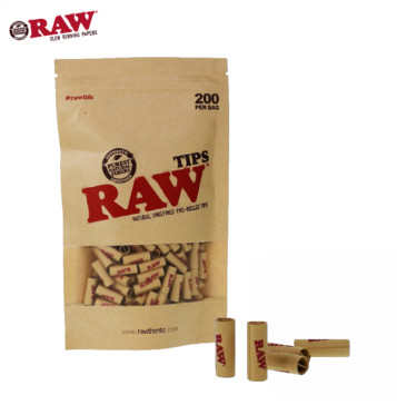 Raw Pre-Rolled Tips 200ct Bag