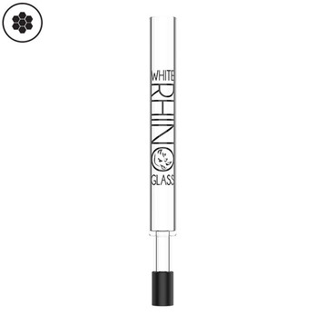 Pyrex V2 Dab Straw W/ Silicone Cap - White Rhino