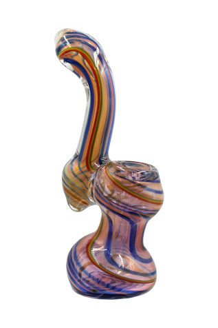 4.5" Gold fumed rasta swirl sherlock bubbler