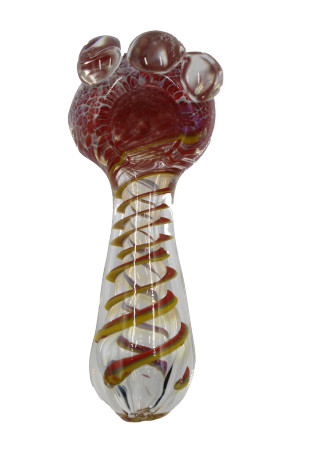 4.5" Fumed Frit Hand Pipe w/ Line Work Swirl