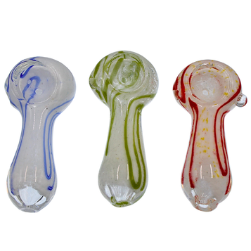 3" Frit Hand Pipe w/ Color Line Swirl 5pk