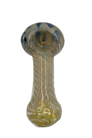 3.5" Silver Fumed Hand Pipe w/ dots decoration