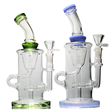 10" Flat Base Flat Percolator Mini Water Pipe