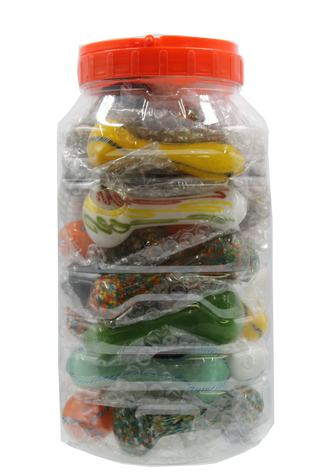 4" Various Colors Hand Pipe Jar 35ct