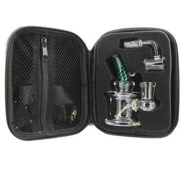 CG-6287 Crystal Glass - 4in mini water pipe kit with carry case and lanyard