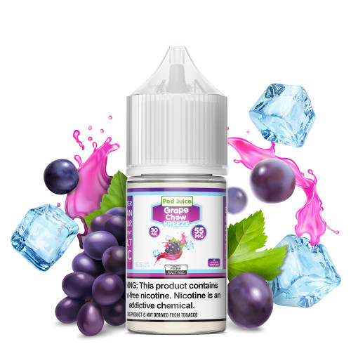 Pod Juice Grape Chew Freeze TF 35mg Salt Nicotine 30ml - Bronco Distribution