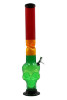 18" Rasta Skull Acrylic Water Pipe