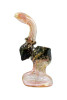 BUB-83 5" Gold Fumed Sherlock Bubbler w/ frit decoration