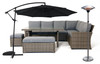 Palma Lounge Set Bundle - Seville Parasol and 2100w Verona Patio Heater