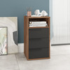 Oakley - 3 Drawer Cabinet - Black & Oak