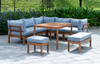 Cali - Wooden Garden Lounge Set - 8 Seats