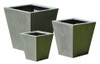 Set of 3 Square Concrete Plant Pots - 31cm / 41cm /51cm High