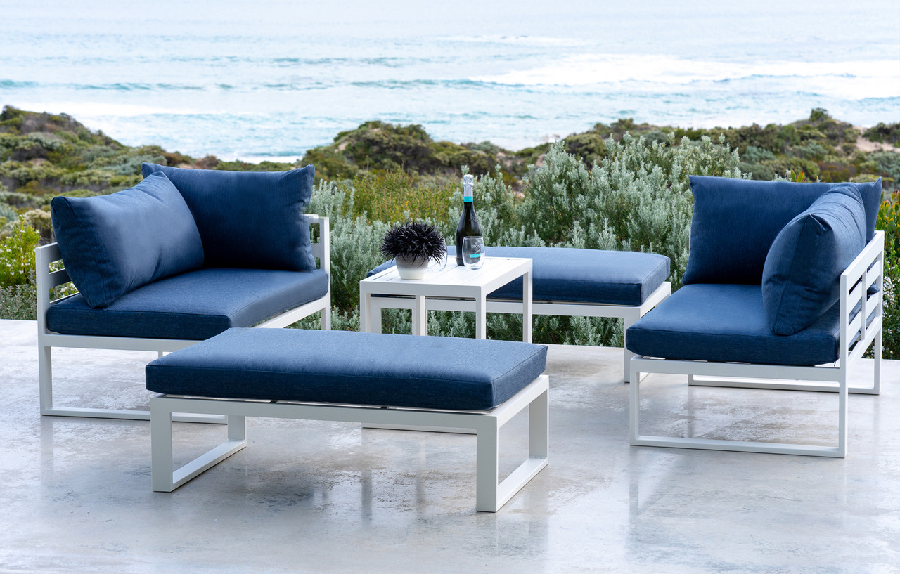 Santorini – Lounge Set with Side Cushions - Blue