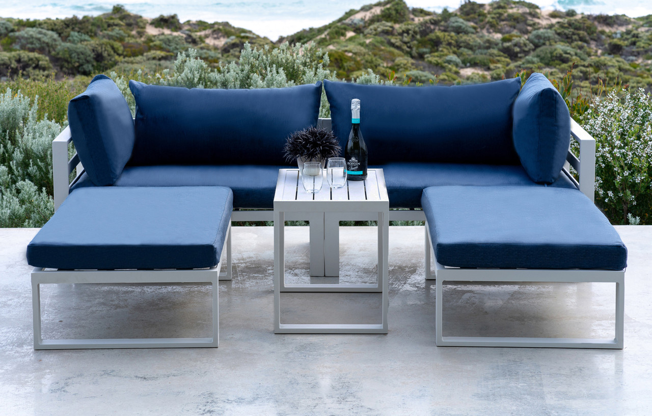 Santorini – Lounge Set with Side Cushions - Blue