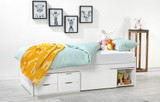 Franklin Single Bed with Mattress - White