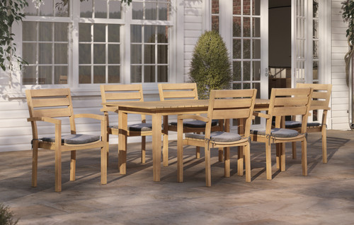 Raleigh Teak Outdoor Dining Set - 6 Seats