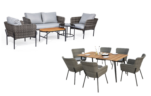 Amalfi Conversation & Dining Set Bundle