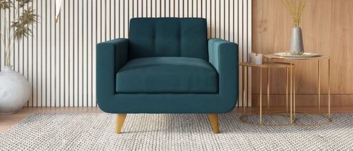 Modern green armchair in teal
