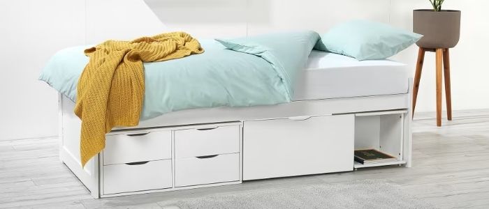 Franklin white storage bed with mattress