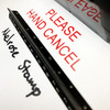 Please Hand Cancel Stamp Red Ink Large 0424C