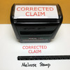 Corrected Claim Stamp Red Ink Large 0422A