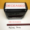 Deceased Stamp Red Ink Large 0124A