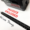 INVOICE ENCLOSED Rubber Stamp for mail use self-inking