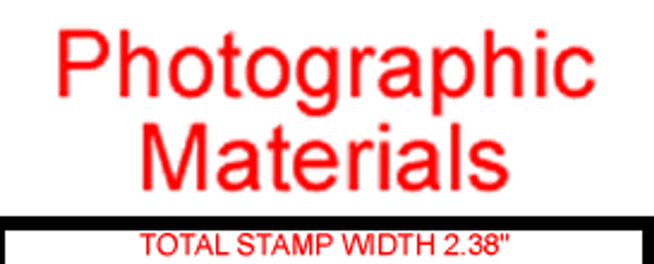 PHOTOGRAPHIC MATERIALS Rubber Stamp for Mail Use self-inking