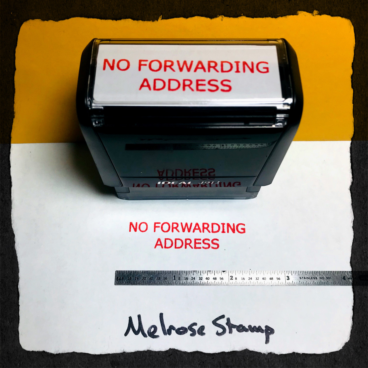 No Forwarding Address Stamp Red Ink Large
